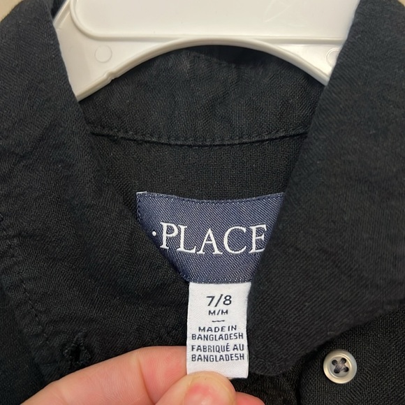 Children’s Place Black Button-Up Dress Shirt size 7-8y - Picture 2 of 3